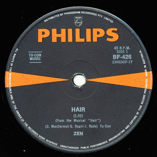 Zen – Hair / Aquarius (VG+/Generic)